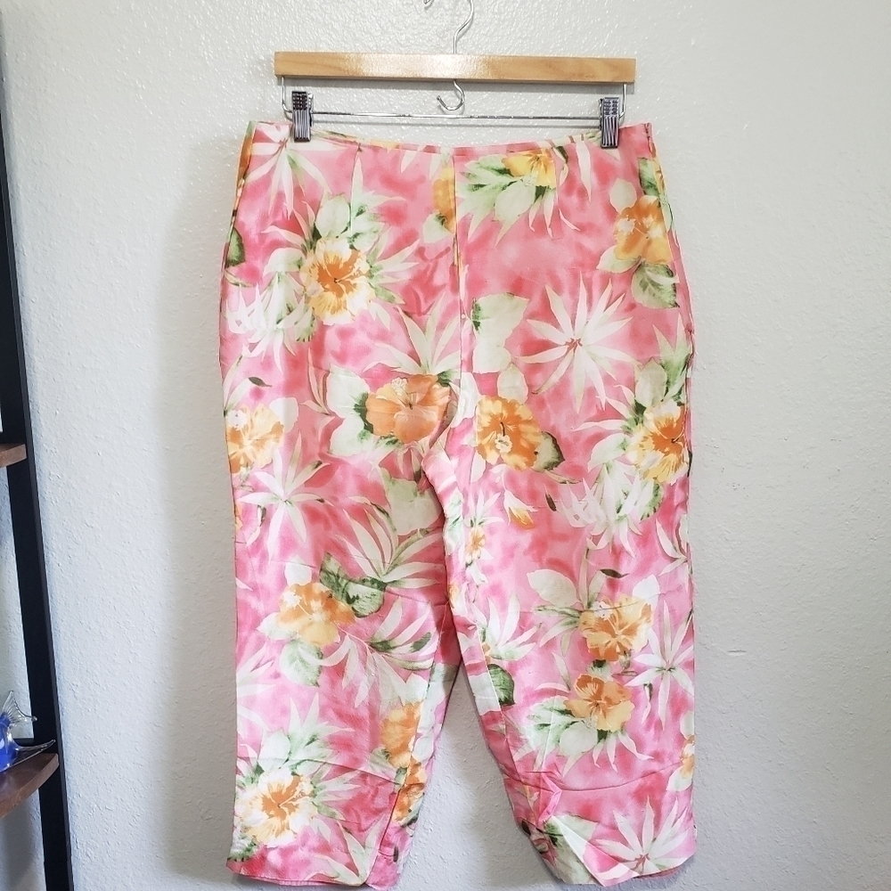 ALLISON Taylor, Floral Capri Crop Pants, Size 12